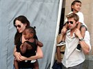 Angelina Jolie, Brad Pitt a jejich děti Zahara a Maddox (Bombaj, 12. listopadu...