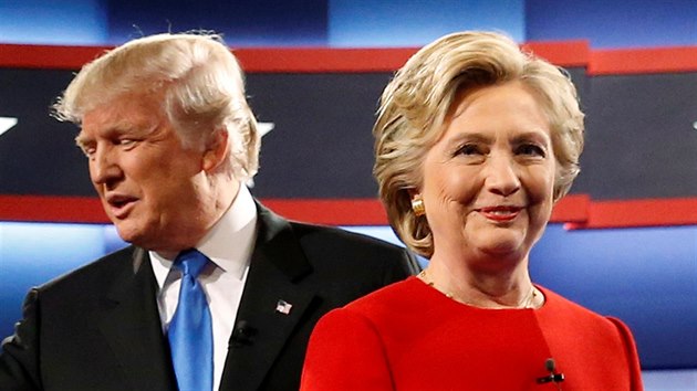 Donald Trump a Hillary Clintonová v první televizní debatě amerických prezidentských kandidátů (26.9.2016)
