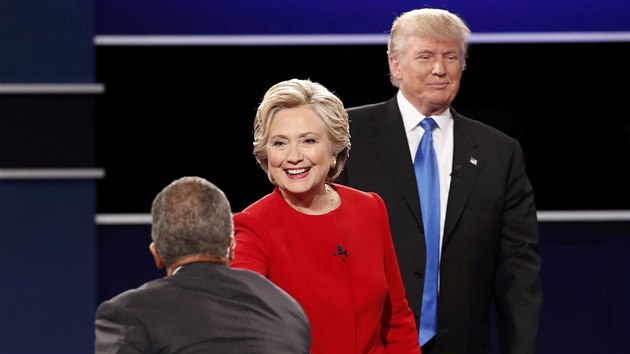 Trump a Clintonová po skonení debaty (27. záí 2016)