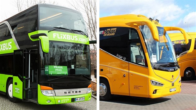 Autobusy Flixbus a Regiojet