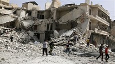 Následky nálet� na Aleppo (21. zá�í 2016