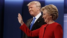 Donald Trump a Hillary Clintonová bhem úterní debaty (27. záí 2016)