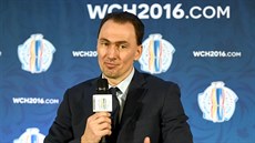 Generální mana�er Týmu Evropy na Sv�tovém poháru Miroslav �atan na tiskové...