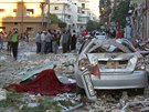 Následky bombardování syrského Idlíbu (29. záí 2016)