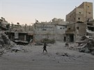 Následky bombardování syrského Aleppa (29. záí 2016)