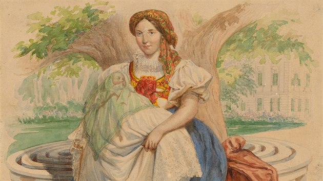 Na tomto obraze z 19. století je kojná Marianka, jak drží malého korunního prince Rudolfa v náručí. „Dívka by měla pocházet z Jihlavska,“ uvedla Sophia Sladky ze zámku Schönbrunn.