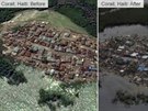 Haiti ped a po zásahu hurikánem Matthew