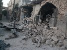 Následky bombardování Aleppa.