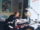 Václav Havel v pracovn své chalupy na Hrádeku (21. srpna 1993)