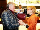 Vlastimil Harapes a Helena Válková ve volební �tábu hnutí ANO na pra�ském...