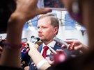 Petr Fiala komentuje pro noviná�e pr�b�né volební výsledky ve �tábu ODS v...