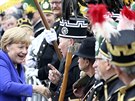 Nmecká kancléka Angela Merkelová pijela do Dráan slavit den nmecké...
