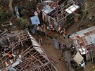 Následky hurikánu Matthew ve mst Jeremie na Haiti (7. íjna 2016)