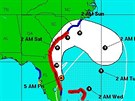Pedpokládaná trasa hurikánu Matthew (7. íjna 2016)