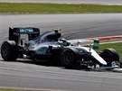 Nico Rosberg z Mercedesu na trati Velké ceny Malajsie F1.