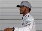 Lewis Hamilton z Mercedesu po kvalifikaci v Japonsku