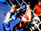 Boxerský zápas, který moderoval lídr SSD v kraji Jaroslav Foldyna.