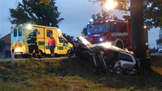 U Krasejovky se srazily dva vozy �koda Octavia. Dv� �eny utrp�ly t�ká zran�ní.