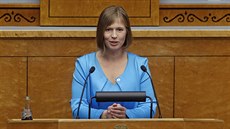 Nov zvolená estonská prezidentka Kersti Kaljulaidová (3. íjna 2016)