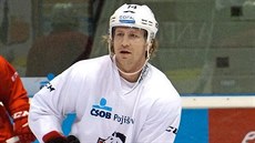 Filip Novák na tréninku hokejových Pardubic