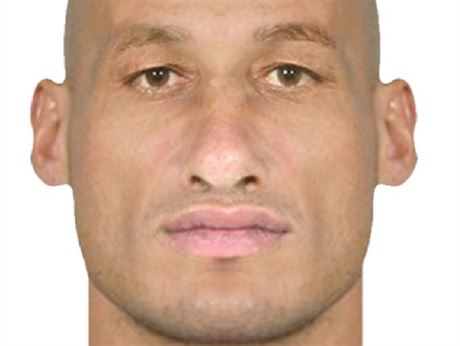 Policejní identikit jednoho ze dvou údajných pachatel. Holohlavý, vysoký mu...