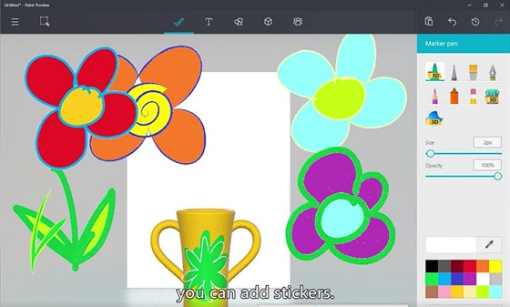 Ukázka z nového Malování od Microsoftu s podporou 3D