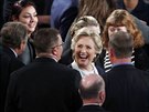 Demokratická kandidátka Hillary Clintonová po debat se svým rivalem. (10.íjna...