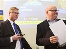 Předseda KDU-ČSL Pavel Bělobrádek (vlevo) a ministr kultury Daniel Herman...