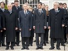 Český prezident Miloš Zeman a jeho předchůdce Václav Klaus při pietním...