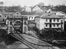 etzový most pi pohledu z Moravské Ostravy na Polskou (nyní Slezskou) Ostravu