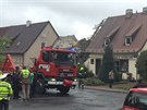 Výbuch plynu v Kladn zdemoloval dm (12.10.2016).
