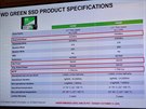 Specifikace disk WD Green SSD (slide prezentace z tiskové konference)