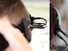 Detail konektor brýlí pro VR s oznaením Santa Cruz od Oculusu.