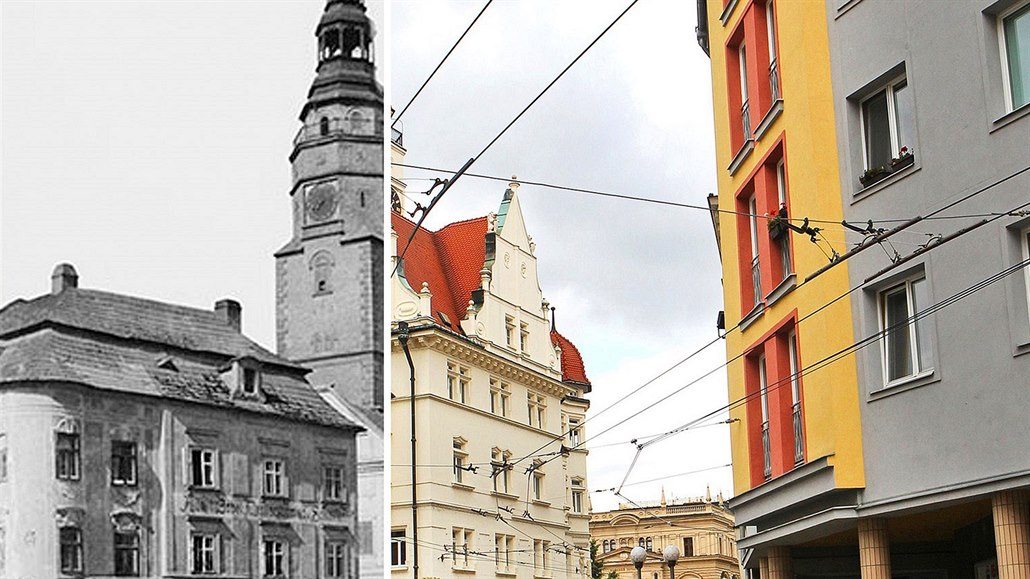 Horní nám�stí v Opav� kolem roku 1895 a v sou�asnosti