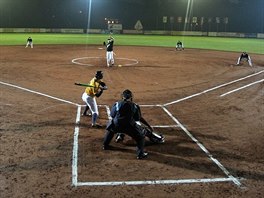 Momentka z extraligovho finle softbalist: Havlkv Brod proti Spectru Praha