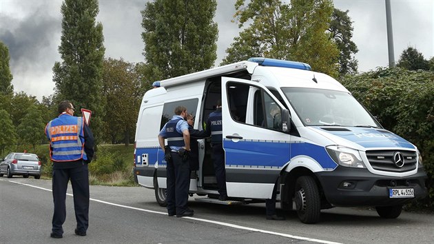 Policie na mst vbuchu v tovrn BASF v Ludwigshafenu (17.10.2016)