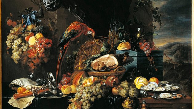 Zti s ovocem a unkou male holandskho baroka Jana Davidszoona de Heema je jednm z nejslavnjch obraz svho druhu. V on dob takov obrazy demonstrovaly dobr ivobyt a bohatstv toho, kdo si jejich namalovn zadal a zaplatil.