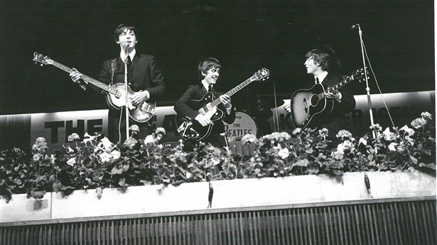 Beatles v Kodani v ervnu 1964. Kvtiny byly na ozdobu, ovem kdy bylo oznmeno, e kapela nebude pidvat, jeden natvan Dn hodil kvtin na pdium.