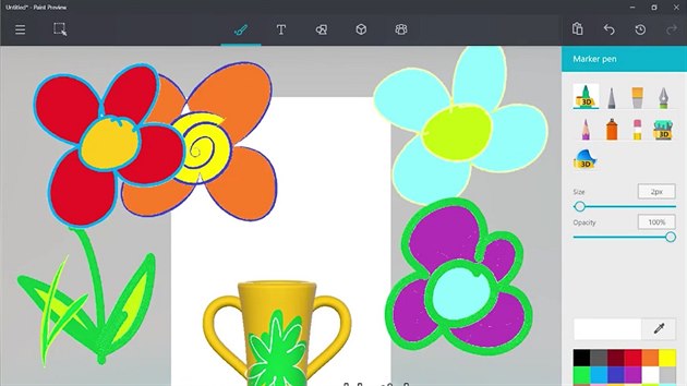Ukázka z nového Malování od Microsoftu s podporou 3D