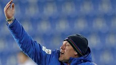 Trenér ázerbájd�ánských fotbalist� Robert Prosine�ki b�hem kvalifika�ního...