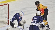 Branká� Plzn� Luká� Soch�rek likviduje �anci Tonyho Martenssona z Lugana.