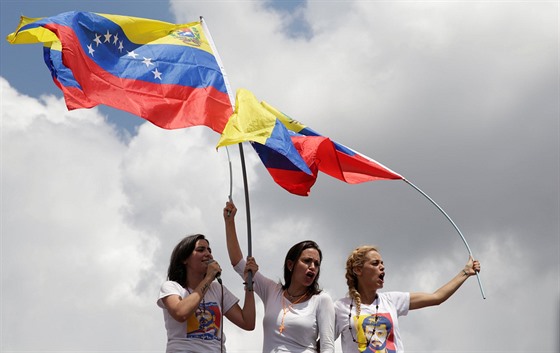 Demonstrace za odvolání venezuelského prezidenta Nicoláse Madura v Caracasu...