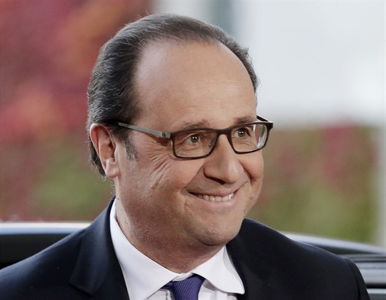 Francouzský prezident François Hollande na berlínském jednání normandské tyky...