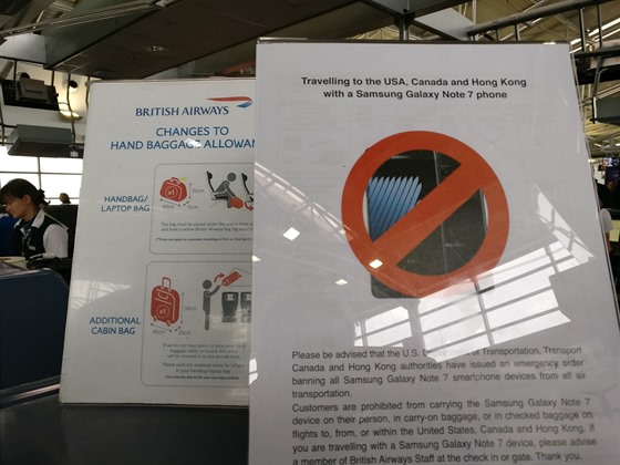 Úplný zákaz Samsungu Note 7 na palubách letadel