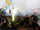 Demonstrace poádaná krajn pravicovou stranou Svoboda v Kyjev (14. íjna 2016)