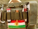 Vesta kurdského bojovníka bojujícího proti IS severn od Mosulu (28. íjna 2016)