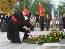 Kardinál Dominik Duka pi pietním aktu na praském Vítkov. (28. íjna 2016)