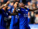 Ahmed Musa (vepedu) slaví gól Leicesteru proti Crystal Palace.