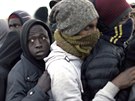 Evakuace uprchlík z tábora v Calais (25. íjna 2016)