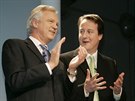 David Davis  a David Cameron bhem volby stranického lídra v prosinci 2005.